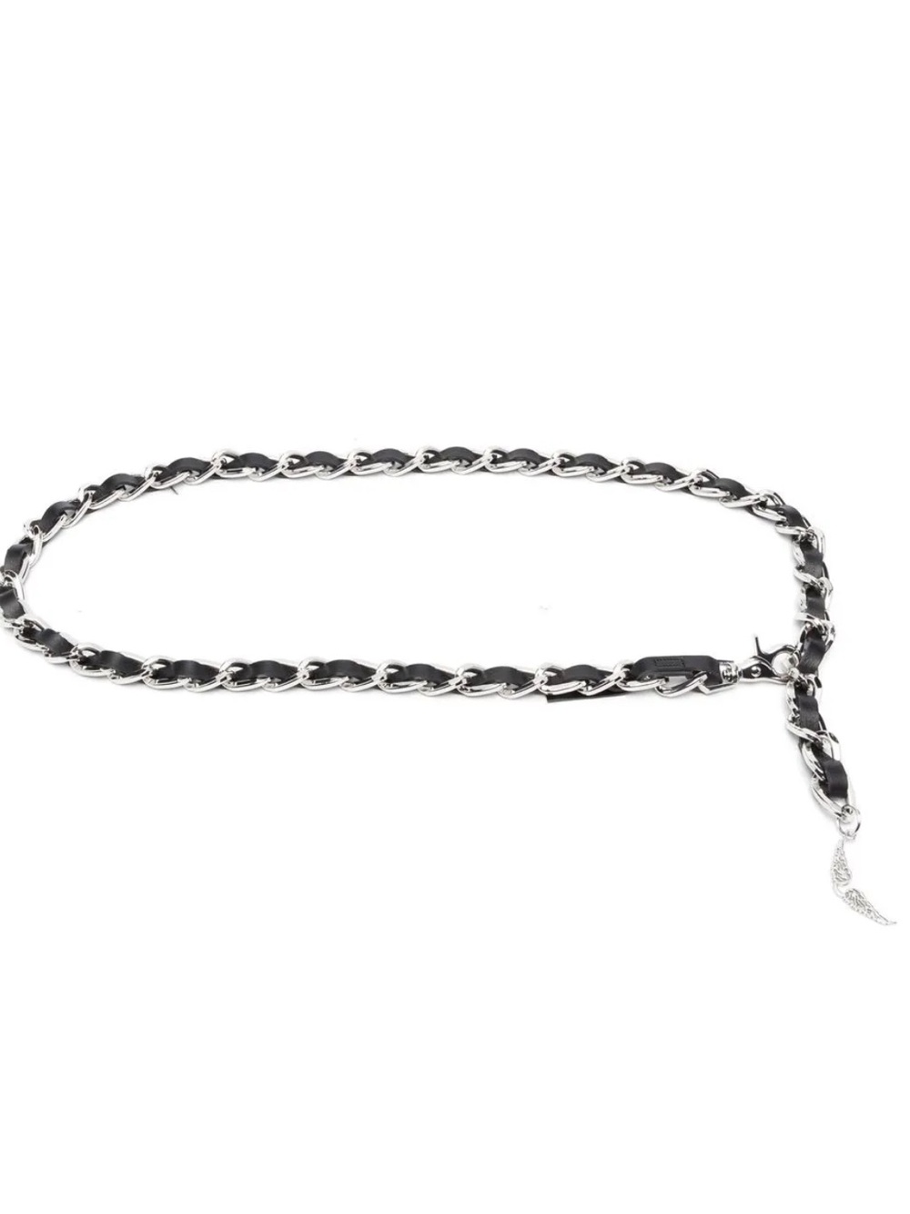 ZADIG & VOLTAIRE Black Leather-Trim Chain Belt